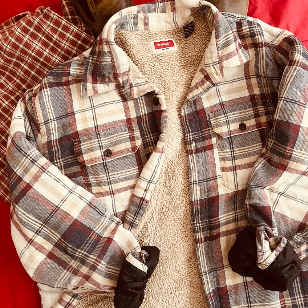 WRANGLER Sherpa lined flannel shacket